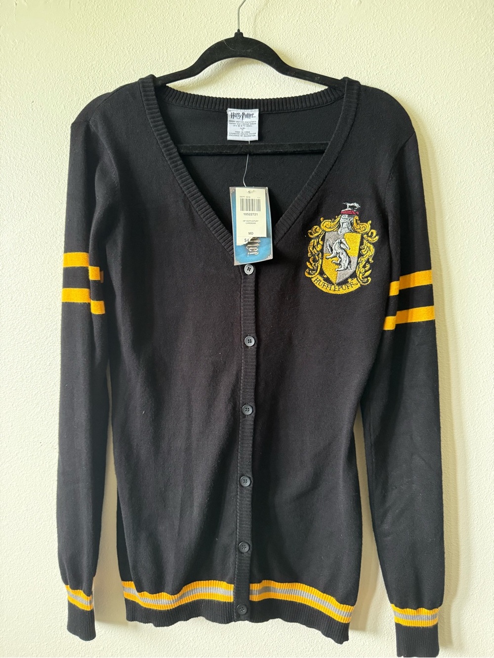 Hufflepuff Black & Yellow Knit Cardigan Sweater